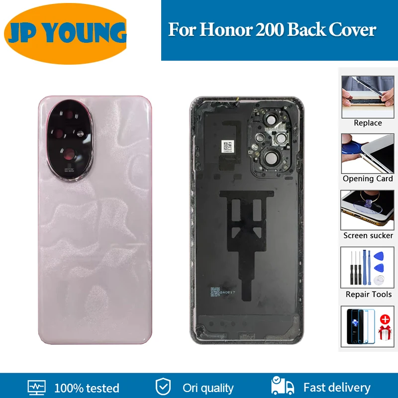 AAA+Quality For Honor 200 Back Cover Hosing Door Rear Case For Honor200 Battery Cover ELI-AN00, ELI-NX9 Back Cover Replacement