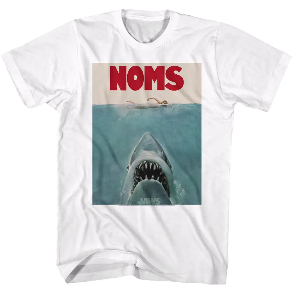 Jaws 70's Thriller Movie Shark Head In The Depths Noms Morsel Men's T Shirt