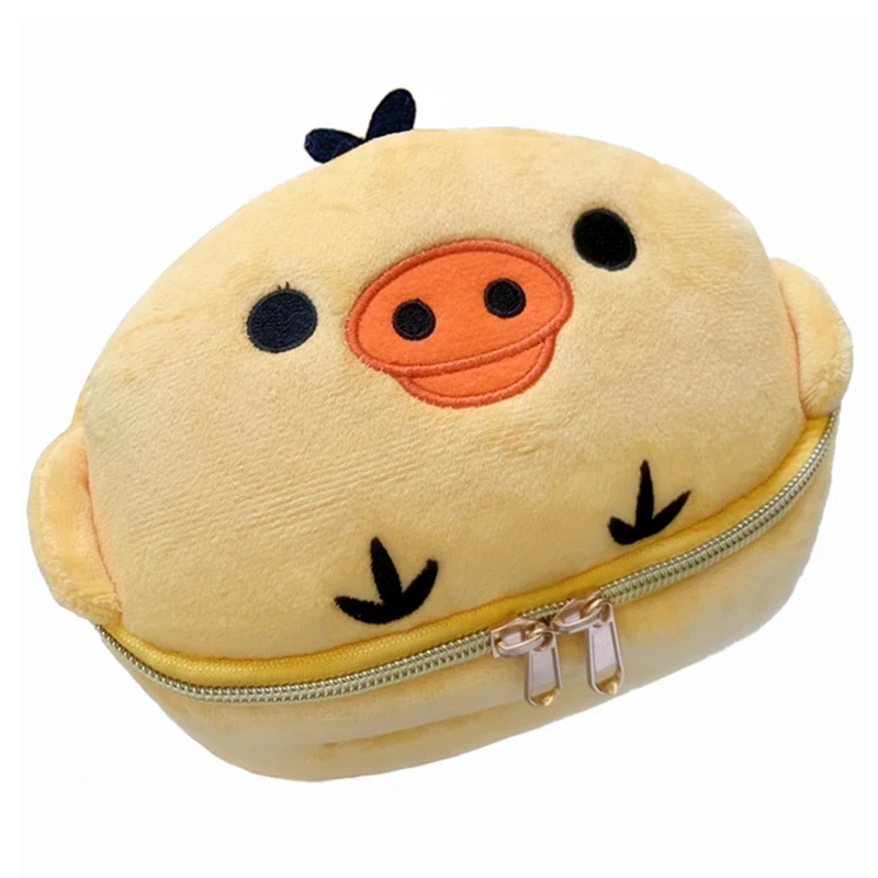 Rilakkuma Kiiroitori Chick Plush Makeup Bag Box Storage Organizer Anime Kawaii Cute Travel Cosmetic Bag Pouch Toiletries Bag