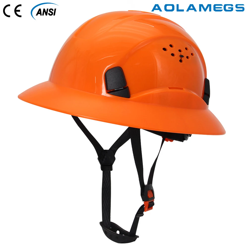 Full Brim Safety Helmet Lightweight Sunshade Breathable Work Protective Rescue Cap CE ANSI Construction Hard Hat Head Protection