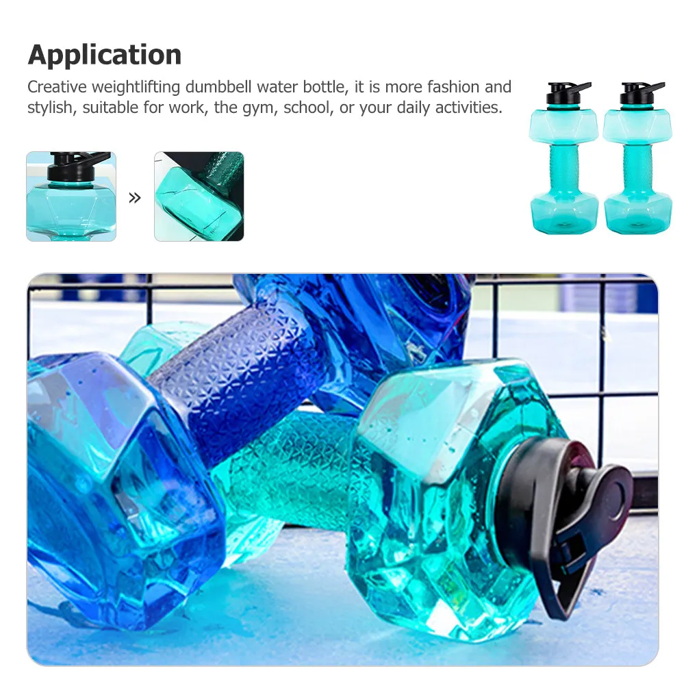 

Набор из 2-х креативных бутылок-гантелей для воды из ПЭ-материала, для фитнеса, спортзала, школы, путешествий, спорта, с большим объемом для гидратации