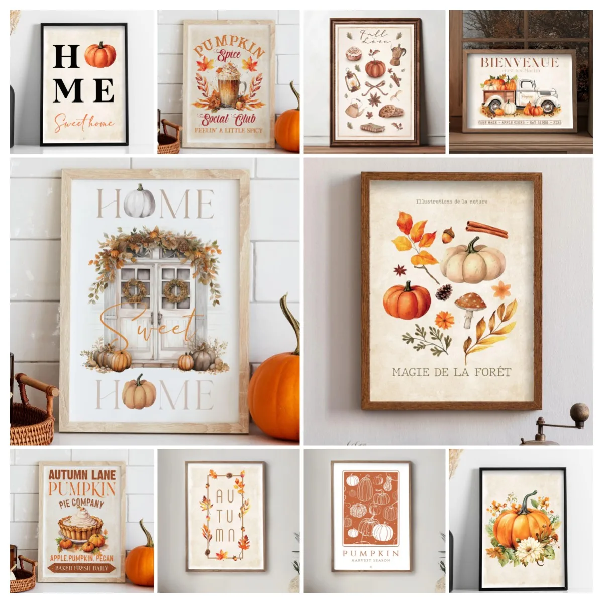 20271pc Pumpkin Spice poster, Autumn poster, autumn decoration, Pumpkin, Autumn, Farm Fresh Pumpkins, autumn decoration poster,
