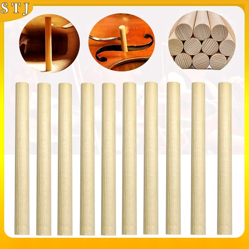 10PCS Cello 4/4 3/4 1/2 1/4 Spruce Wood Column Speaker Sound Post  Cello Soundposts  Luthier Repair parts