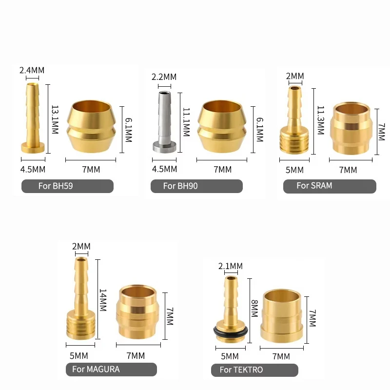 Bicycle Brake Copper Olive Head Connecting Insert/Oil Needle Kit for Shimano BH59 BH90 Sram Magura Tektro Hydraulic Disc Brake - view 4