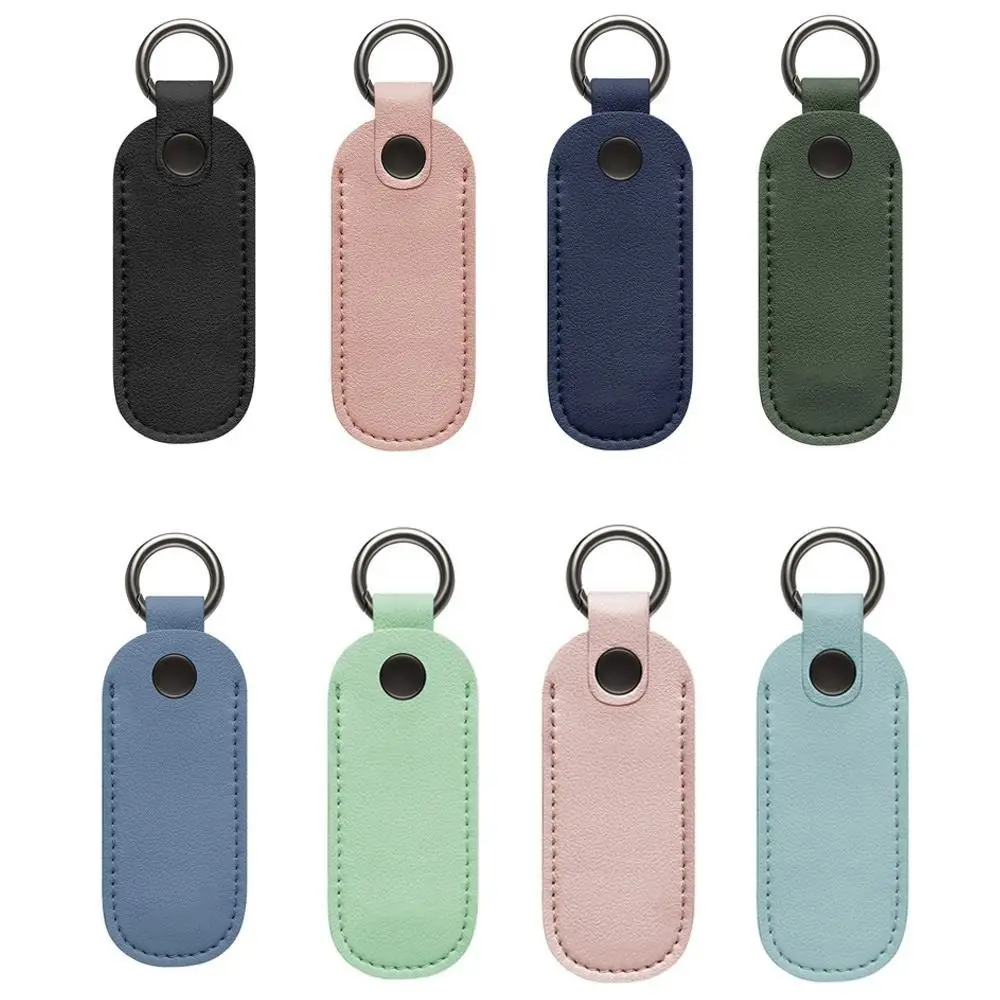 8 Colors U Disk Pouch Key Ring Holder Leather USB Flash Drive Storage Bag Pendrive Protective Cover Memory Stick Case