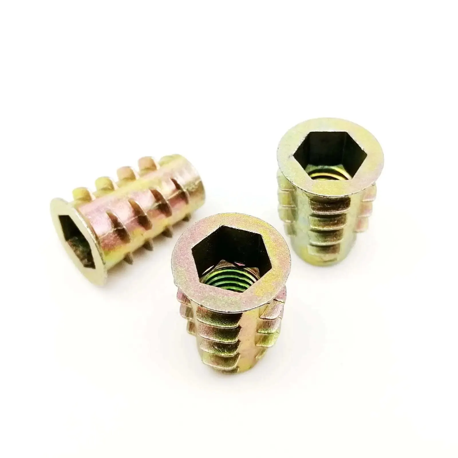 10/20pcs Embedded Insert Nut E-Nut M4 M5 M6 M8 M10 Hexagon Hex Socket Allen Head for Wood Furniture Inside and Outside Thread