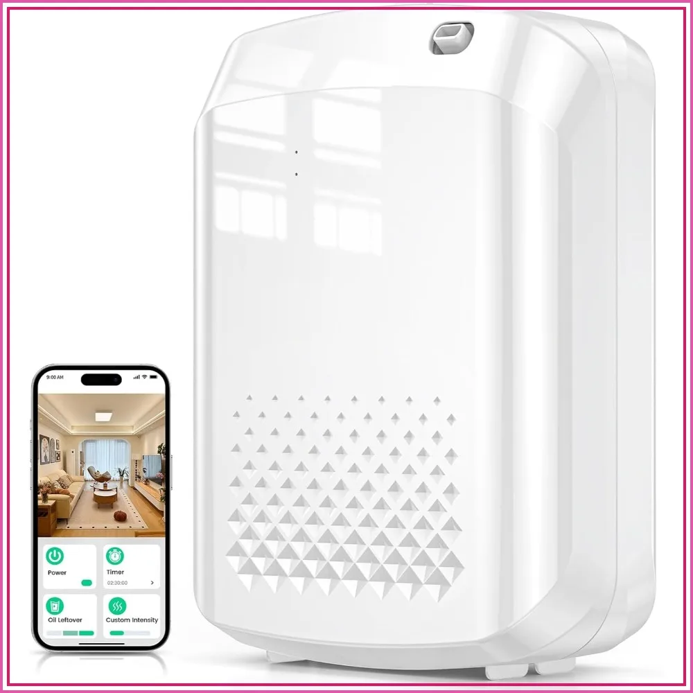 

Waterless Essential Oil Diffuser 3000 Sq.Ft Coverage for Large Home Hotel Office, 400ml Cold Air Scent Machine, Bluetooth App Control, No-Noise Aroma Diffuser Wall Mount Gift