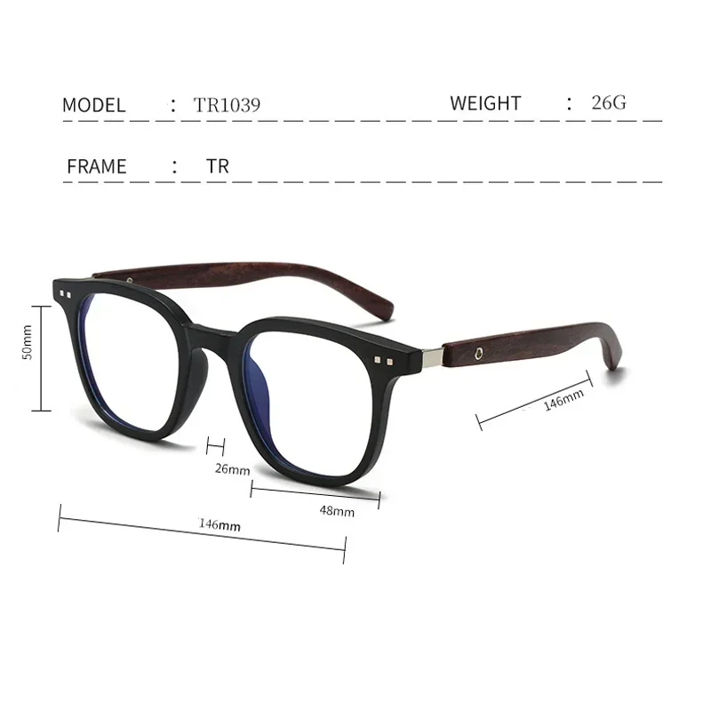 メーターネイルラウンドフレームフォトクロミック近視メガネトレンディなユニセックスメガネブルーライトブロック目の保護近視メガネ