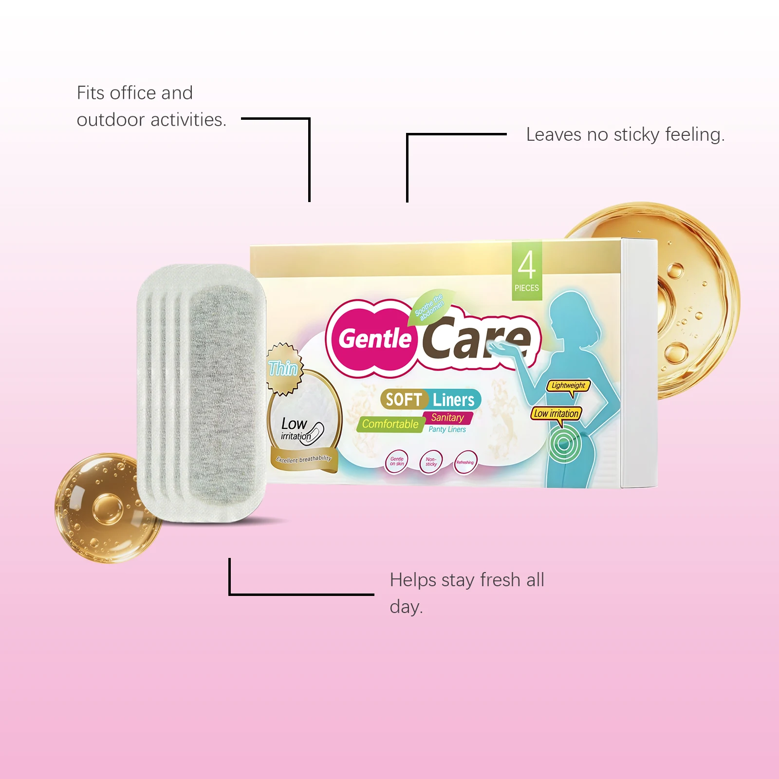 المرأة منشفة صحية مريحة الجلد ودية مانعة للتسرب المضادة للاحتكاك تنفس رقيقة لينة اليومية السيدات منصات الحيض #4