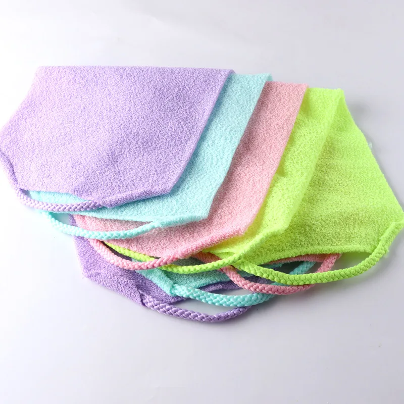 Long Nylon Bath Towel Clean Elastic Stretchable Anti-itch Exfoliating Back Rub Strip New Bath Towel for Bathing Towels Bathroom