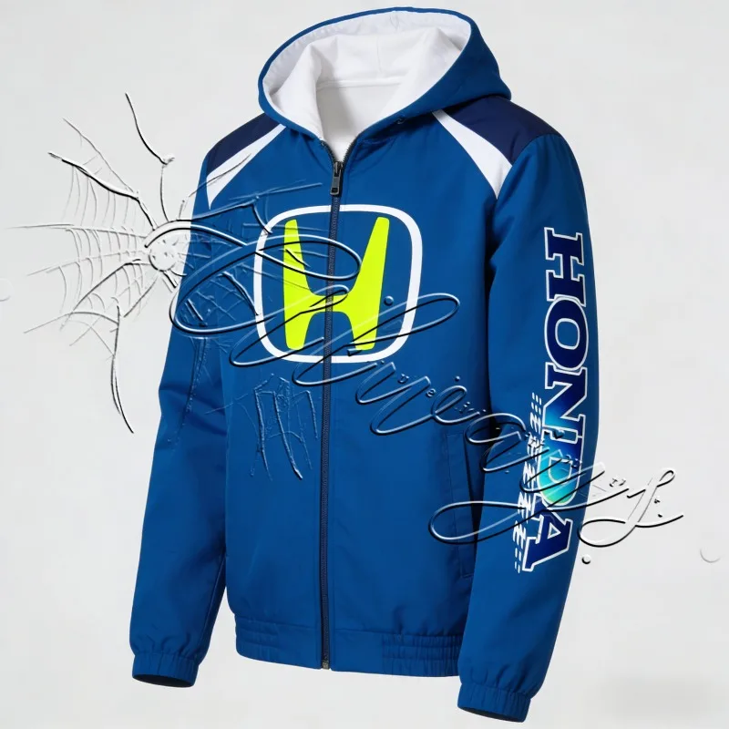 2026 الخريف/الشتاء جديد ملابس خارجية للدراجات النارية هوندا سباق الموضة المتحمسين الرياضة فضفاض هوديي الرجال موتو على الطرق الوعرة هوديي #1