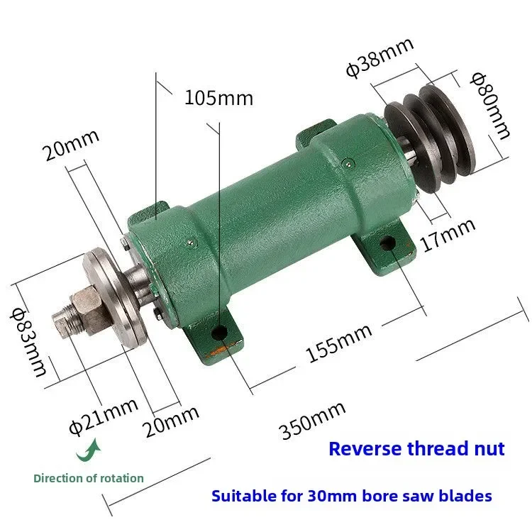 Saw Shaft 206 High Speed Bearing Housing with Pulley for Table Saw Spindle Assembly Tool Accessory