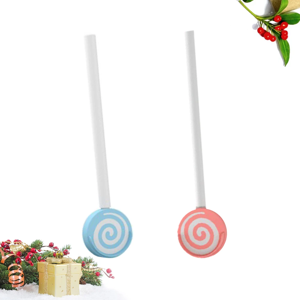 

2pcs Lollipop Shape Baby Scrapers Oral Cleaning Tool For Tongue Coating Removal Durable Lightweight Odorless Plastic Home Use