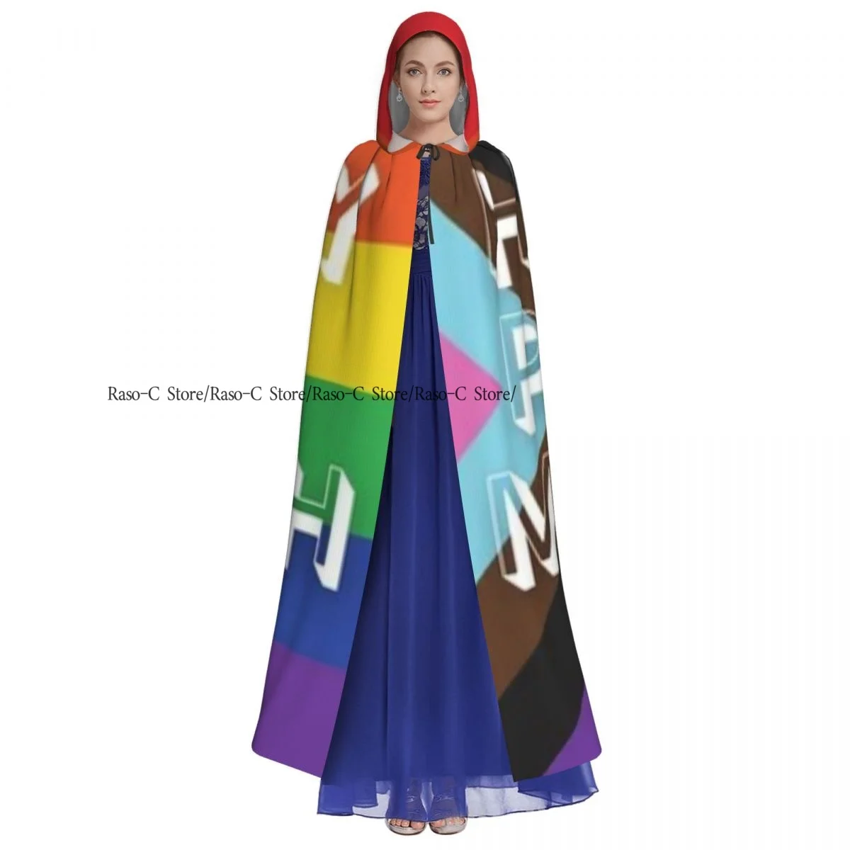 Hooded Cloak Unisex Cloak with Hood Pride Print Cloak Vampire Witch Cape Cosplay Costume