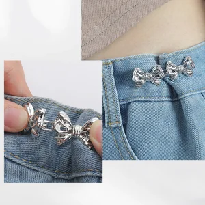 Bowknot Titting button for pants and skirts, squeezing waist, adjustable waist buckle for jeans, seamless 6 Main Botoes Sales - №5