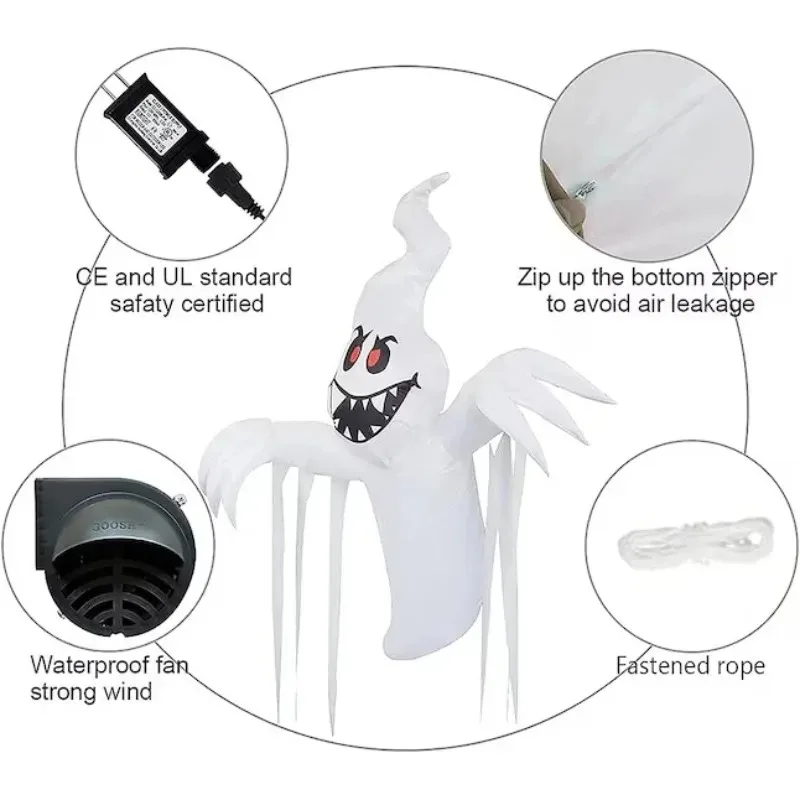 5ft brinquedos infláveis halloween fantasma pátio prop embutido luzes led ornamento caminho ao ar livre pátio decoração explodir modelo