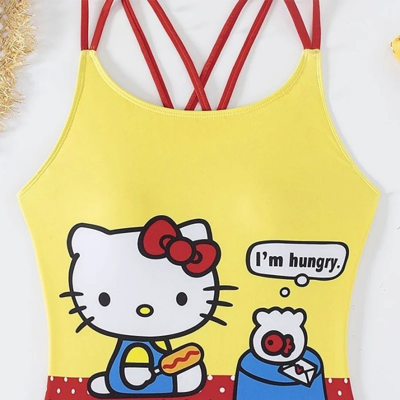 Hello Kittys Cute Jumpsuits Swimsuit Anime Women's Racing Swimsuit Professional Swimwear Quick Drying Outdoor Bathing Suit Gift view 2