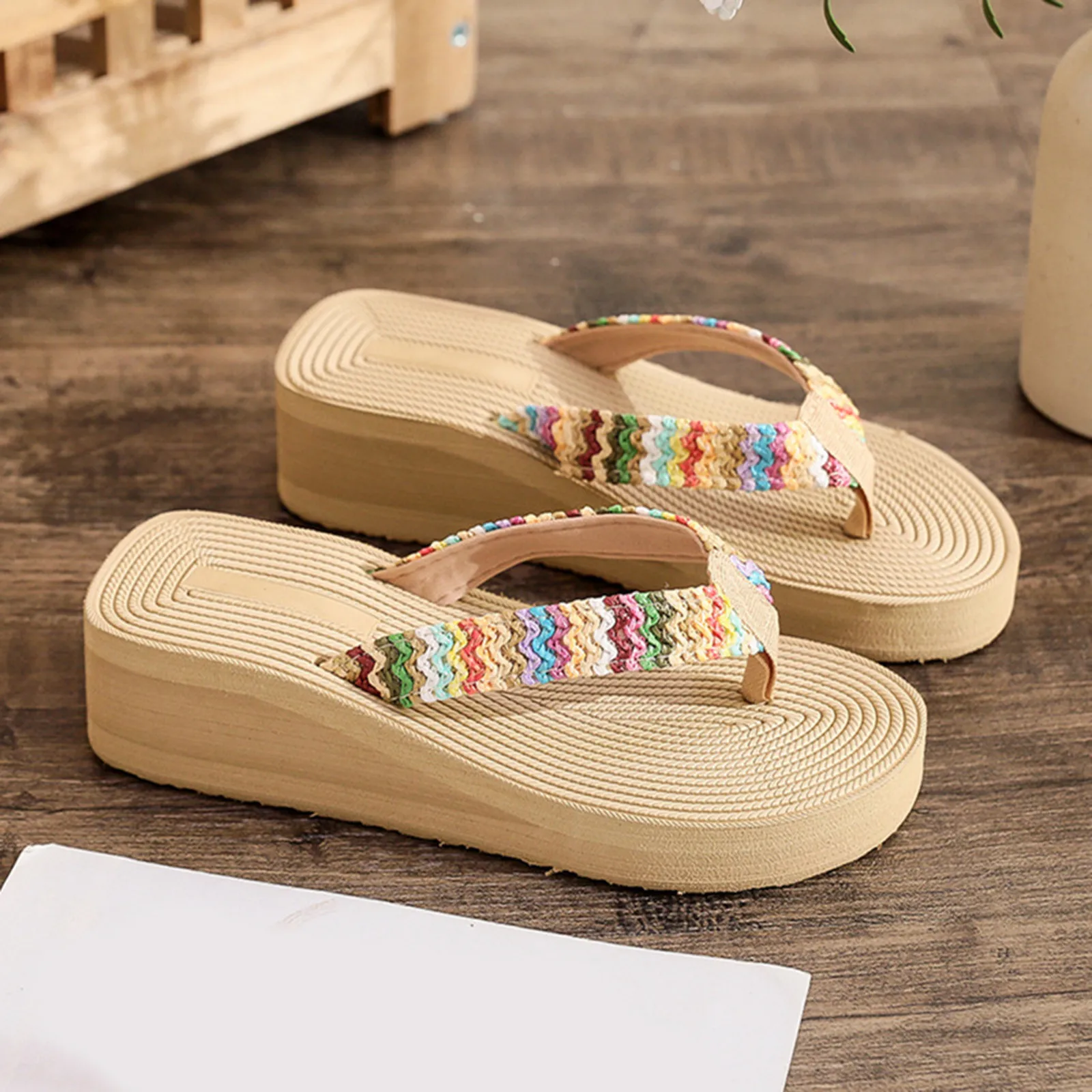 Women Flip Flop Summer Wedge Filp Flop Sandals Beach Sandals Fashion Comfortable Simple Flip Flop Walking Flip Flops For Women