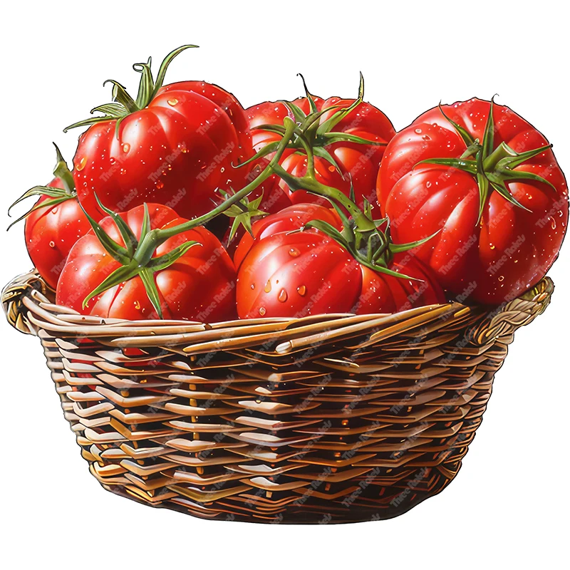 Three Ratels Beautiful tomatoes Basket Rural style Cartoon Fruit wall Stickers for Home decoration