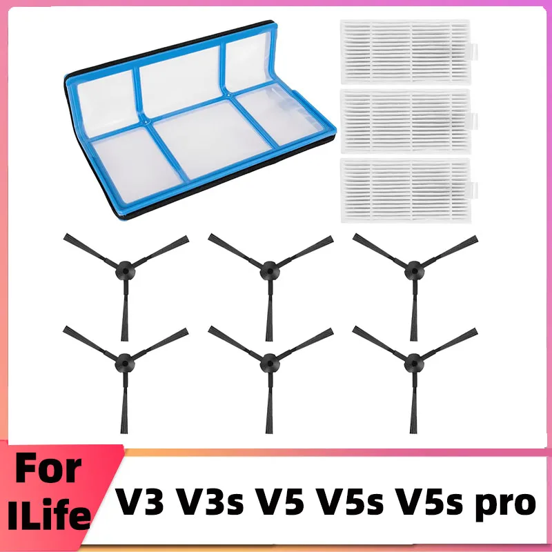 Sostituzione della spazzola laterale del filtro Hepa primario per le parti dell\'aspirapolvere robotico ILIFE V3 V3s V5 V5s Pro x5 V55 V50