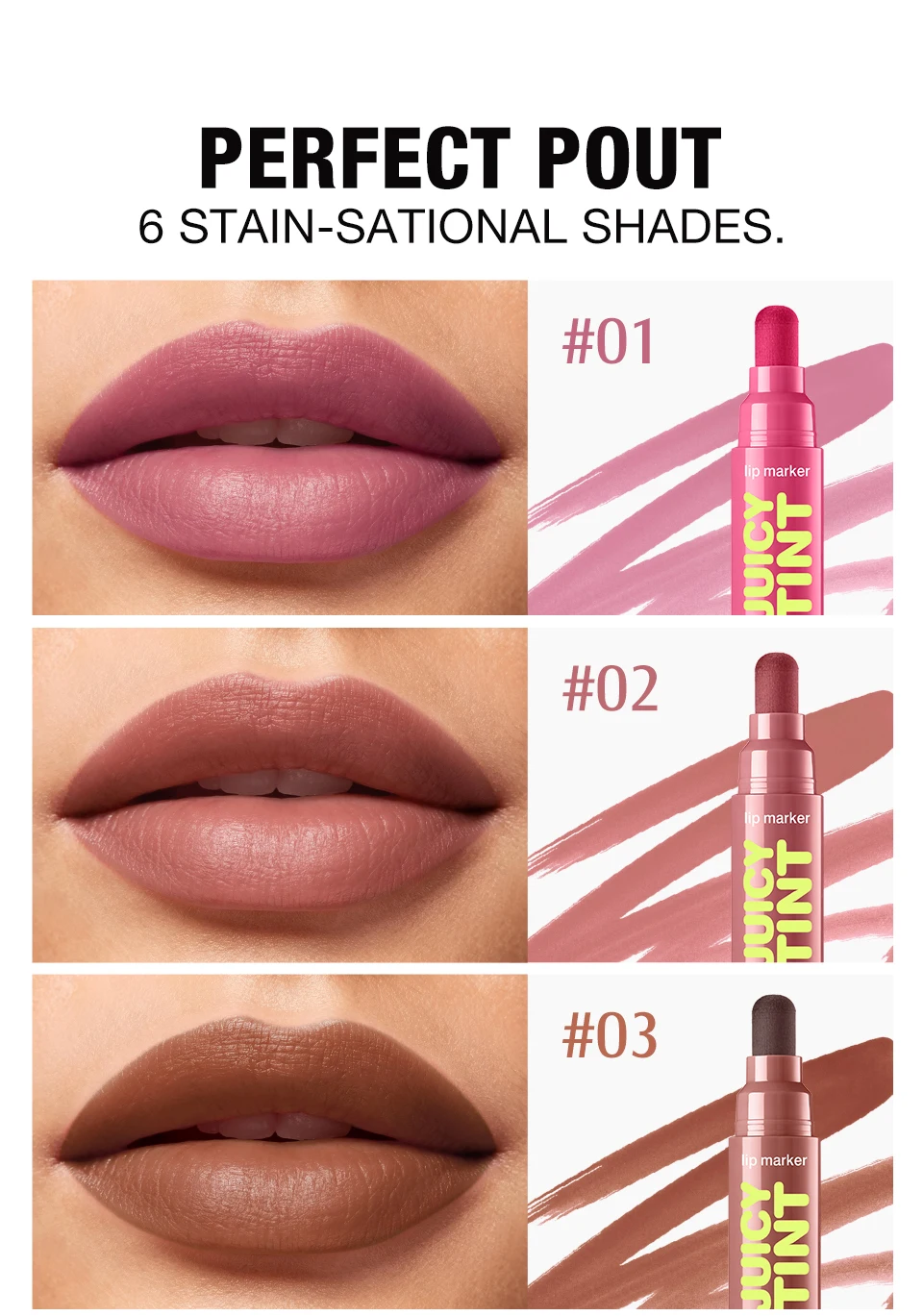 Lip Dye Marker Lipstick Pen High Pigment Lip Stain Long Lasting Smudge Proof Non Stick Cup Lip Tint Makeup Lips Contour Cosemtic
