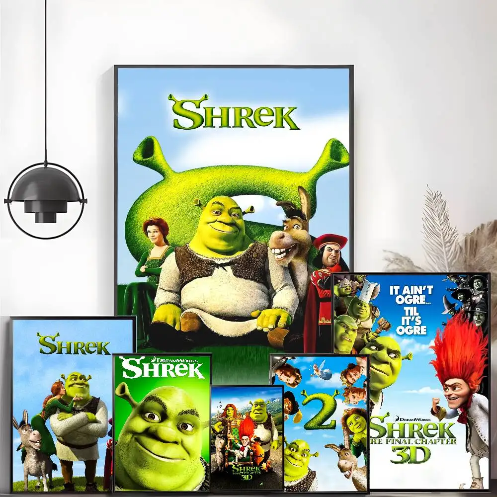 ملصقات ذاتية اللصق على شكل ملصق كرتوني لطيف من S-ShrekS مناسبة لأي سطح جدار مقاوم للماء والرطوبة