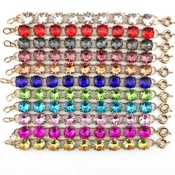 Faceted Glass Crystal Dot Bracelets Women Semi-Precious Gemstones Round Rhinestones Bangle Bracelet Antique Gold Plated Gifts