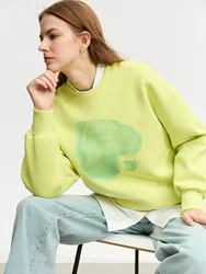 AMII-Sweats à capuche minimalistes pour femmes, col rond, imprimé en forme de cœur, manches tombantes, streetwear décontracté, hiver, nouveau, 2023, Y-12344134