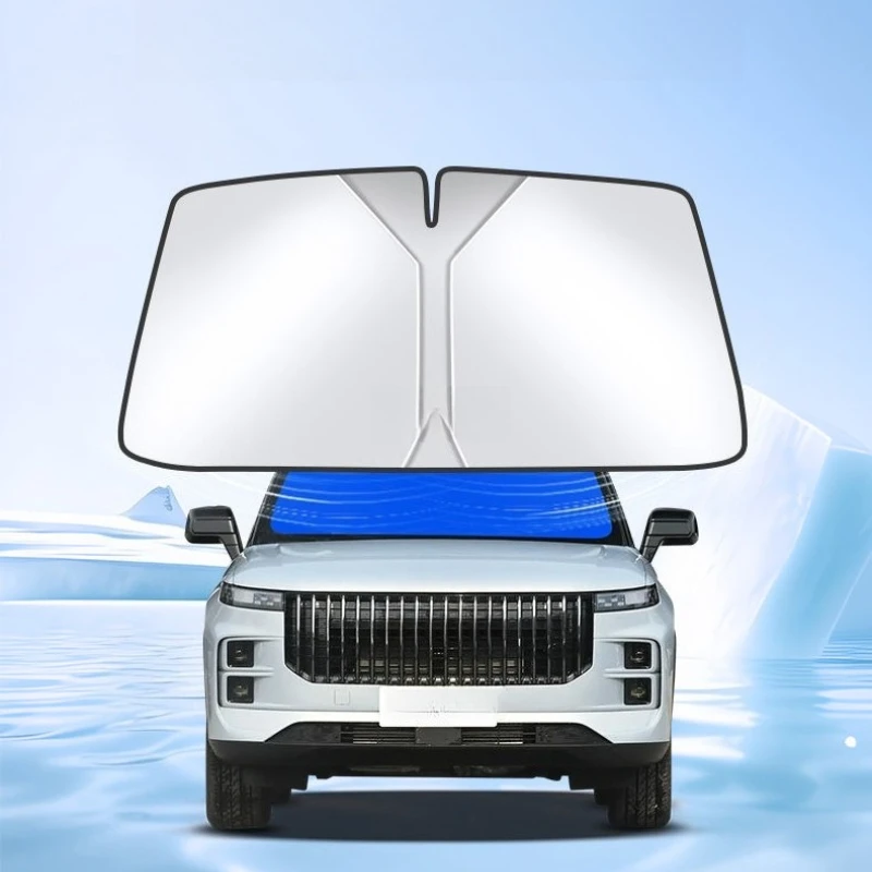 ل Jaecoo J7 2023 2024 زجاج سيارة الشمس الظل كتل الأشعة فوق البنفسجية عاكس السيارات نافذة قناع درع غطاء طوي المظلة 1 قطعة