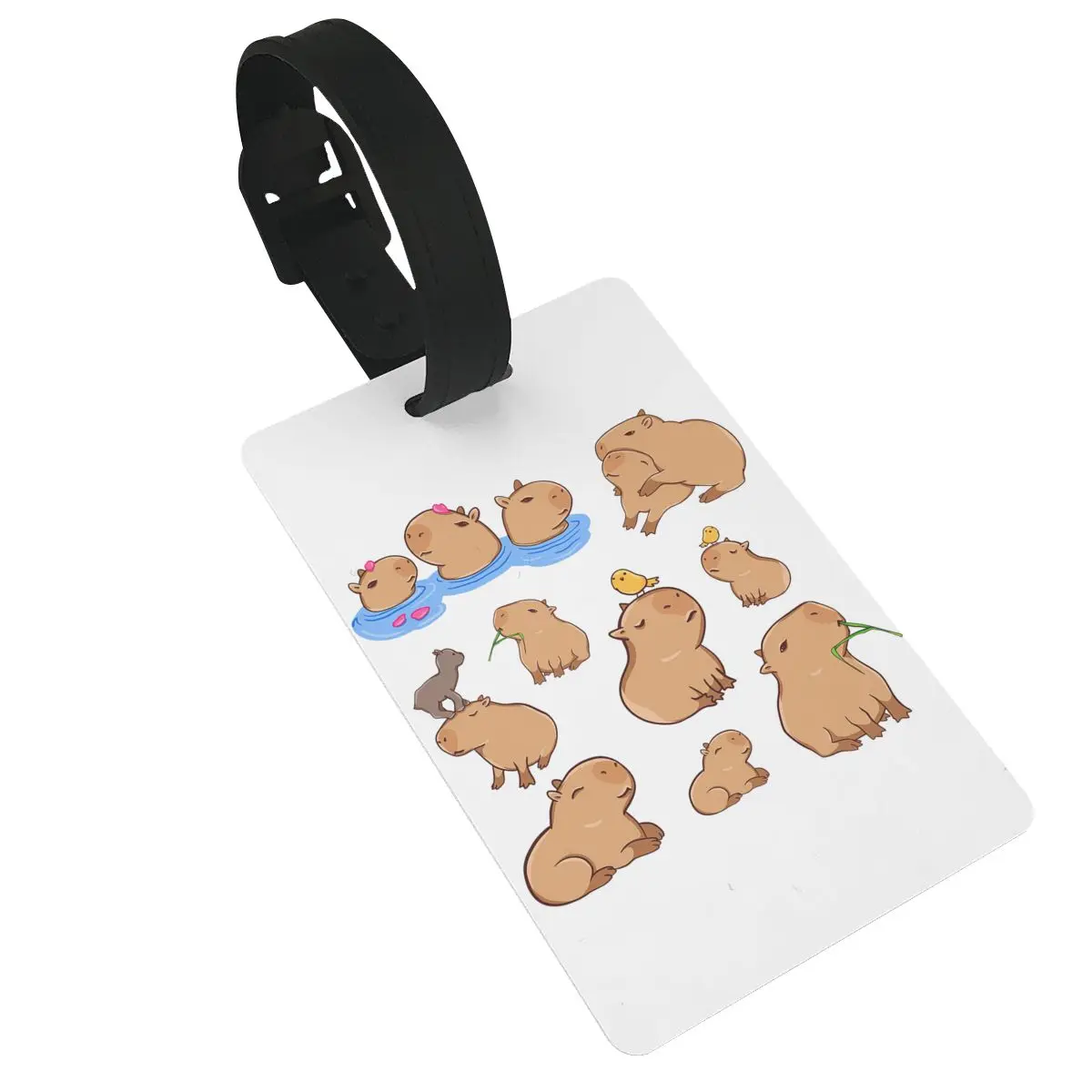 Capybara Pattern Luggage Tags Suitcase Accessories Travel PVC Fashion Baggage Boarding Tag Portable Label Holder ID Name Address