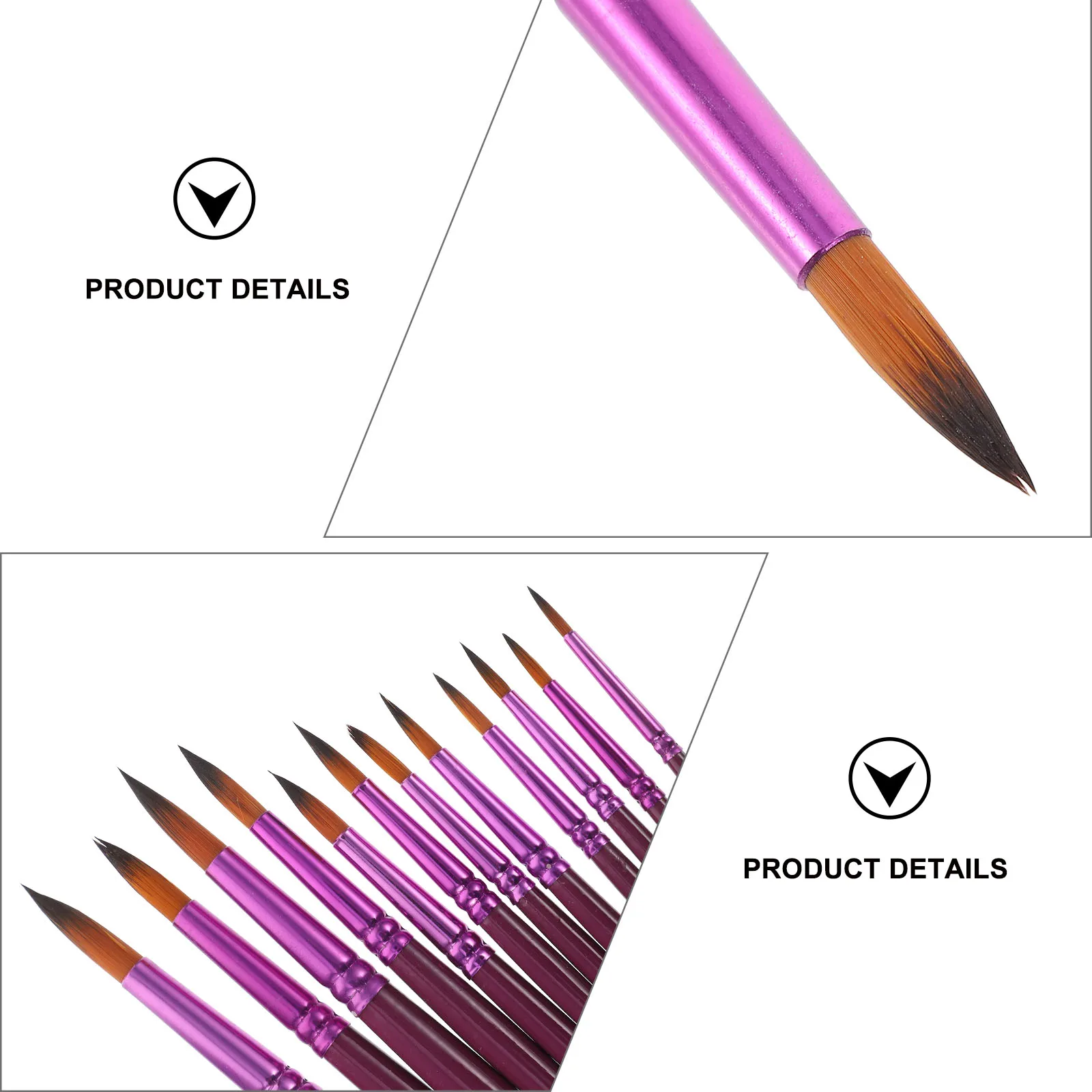

12 Pcs Watercolor Brush Set Hair Art Paint Brushes Major Oil Useful Drawing Craft Painting