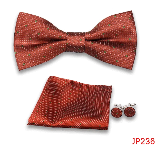 Klassische Herren Fliege Taschentuch Manschettenknöpfe Set Jacquard Fliege für Mann Hochzeit Business Schmetterling Knoten Geschenk Mann Zubehör – Detail 38