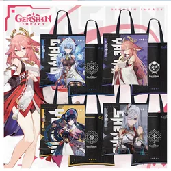 Anime Genshin Impact  Canvas Bag  Yae Miko Ganyu Hu Tao Nahida Nilou Ayaka Eula Raiden Shogun Game Satchel Portable Cloth Bag