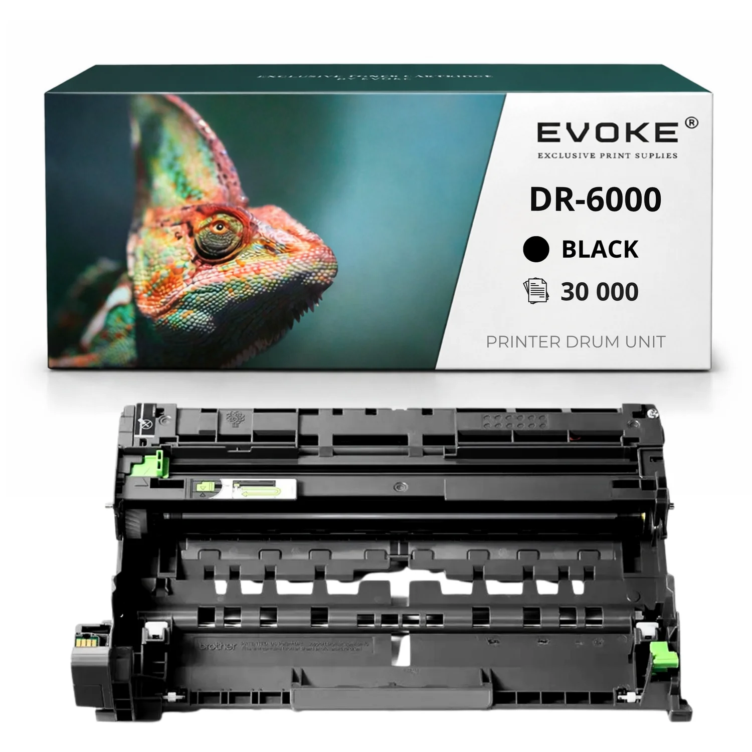 Evoke Compatibele Trommel voor Brother Dr6000 Dr-6000 Zwart 30000 Pagina's Hl-1030 1230/1240/1430/1440 P2500 Mfc-9750