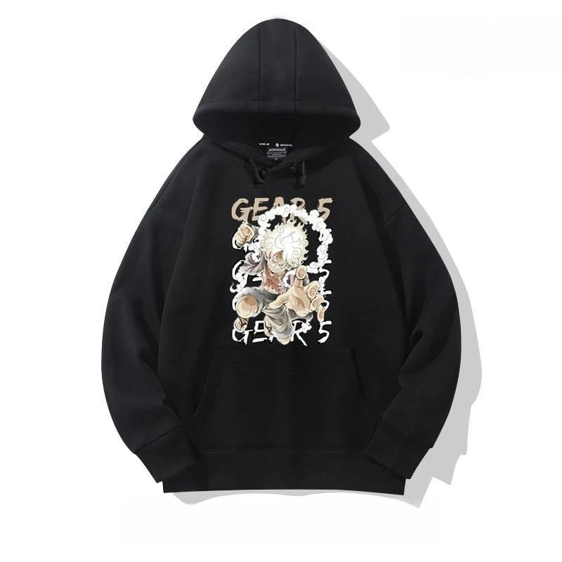 

ONE PIECE Fashion New Hooded Sweater Men's Winter Jacket Luffy Peripheral Cartoon Animation Student Large Size Clothes