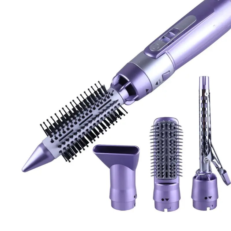 Professional 4 in 1 เครื่องเป่าผมมัลติฟังก์ชั่น Curler Curling Straightener หวีเหล็กแปรงไฟฟ้าเครื่องมือจัดแต่งทรงผม Travel