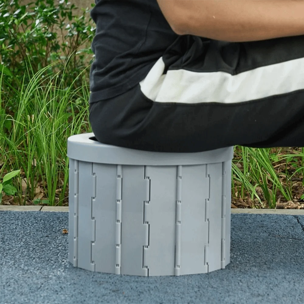 مرحاض قابل للطي في الهواء الطلق مقاوم للماء مع حقيبة تخزين مع وكلاء المعالجة، قعادة محمولة متعددة الأغراض، سهلة تخزين سلة مهملات السيارة #2