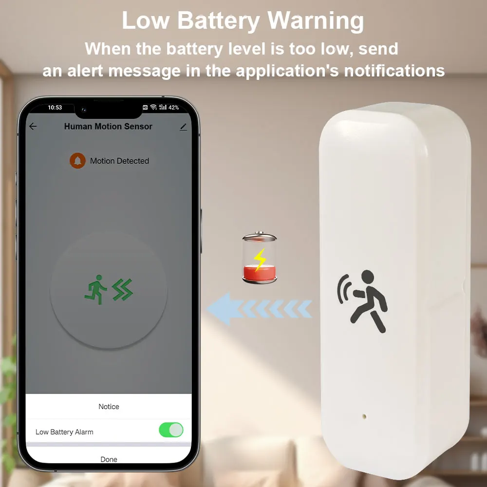 Tuya Zigbee 24G Millimeter Wave Radar Human Motion Sensor Intelligent Human Body Sensor Security and Anti-Theft Works with Tuya image 6