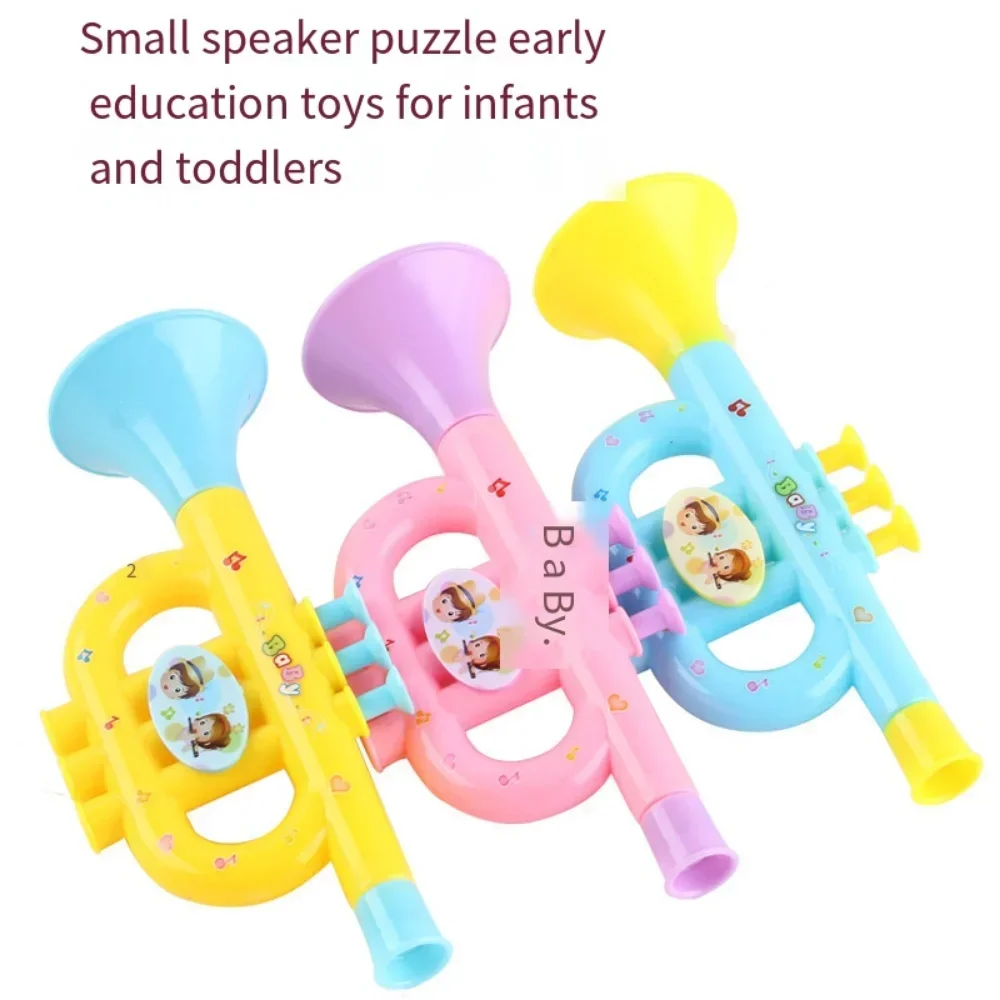 1PC Musical Trumpet Toys Colorful Baby Music Toys Cartoon Plastic Playing Instruments for Kids Early Education Random Color