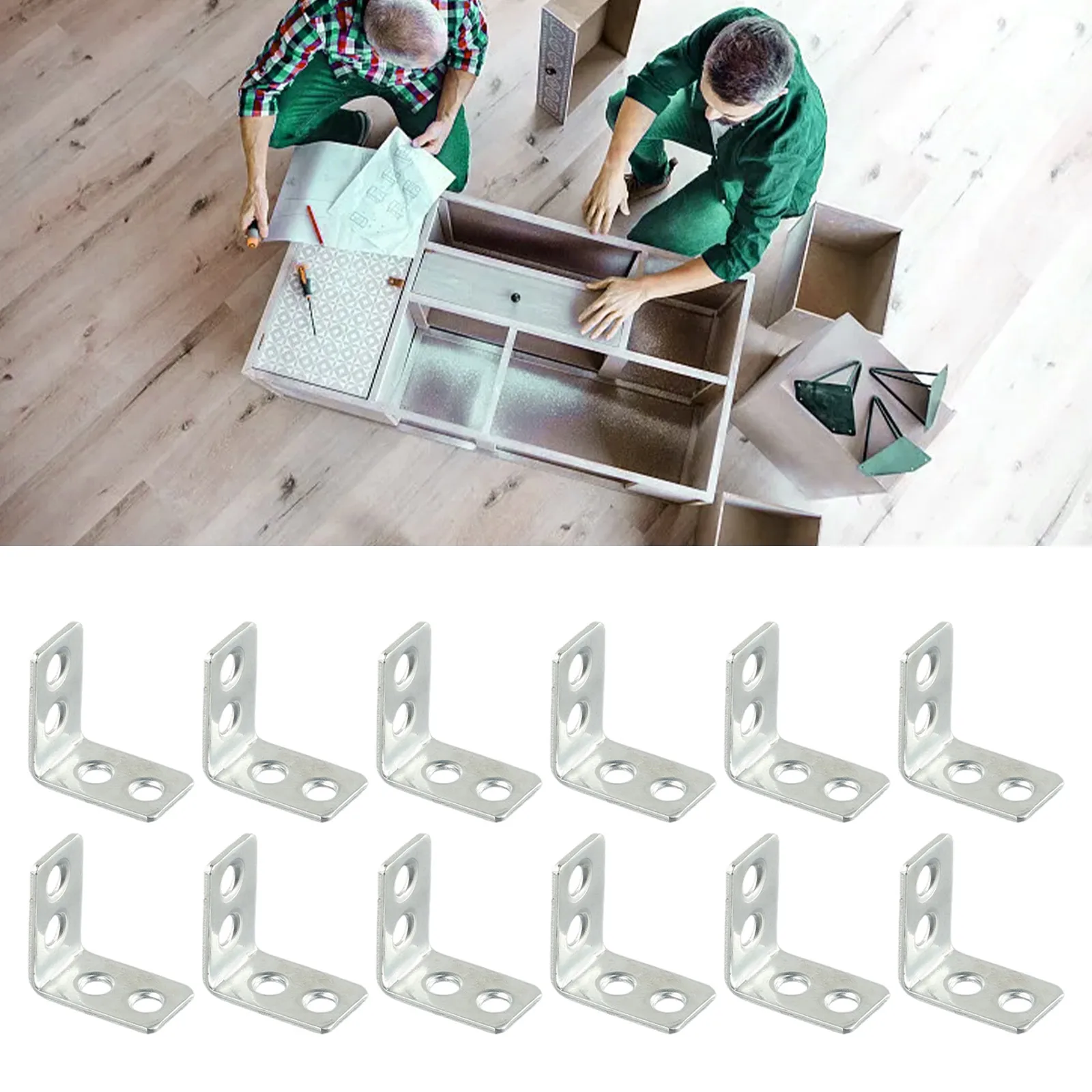 L-shaped Right Angle Code Small Right Angle Metal Angle Plate Corner Braces Drawer Shelf Wall Bracket Fixed Connector 12pcs