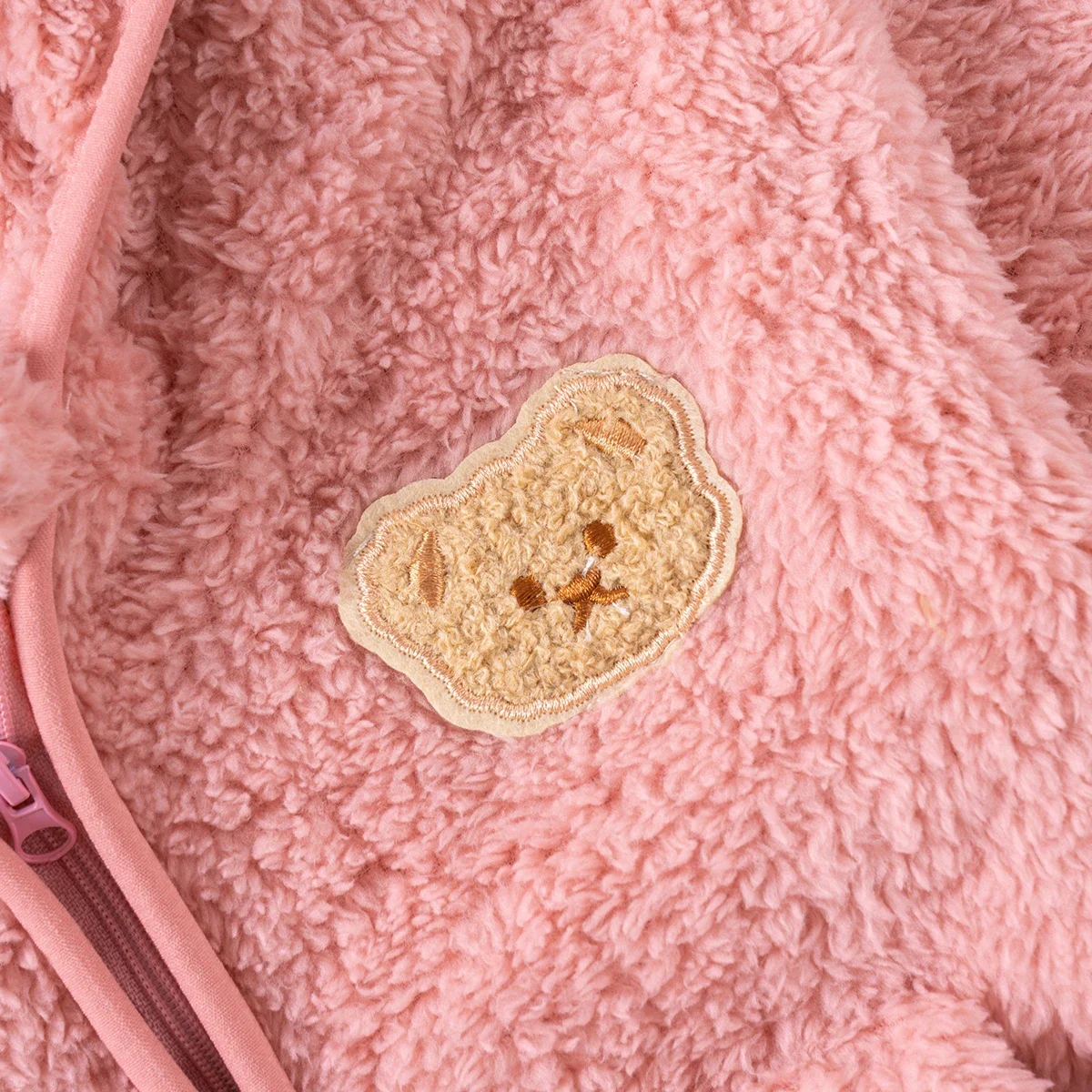 2024 Autumn and Winter Baby Girl Cute Bear Coat, Warm and Thick Hooded Zipper Top, Casual and Comfortable Daily Wear, Party Wear