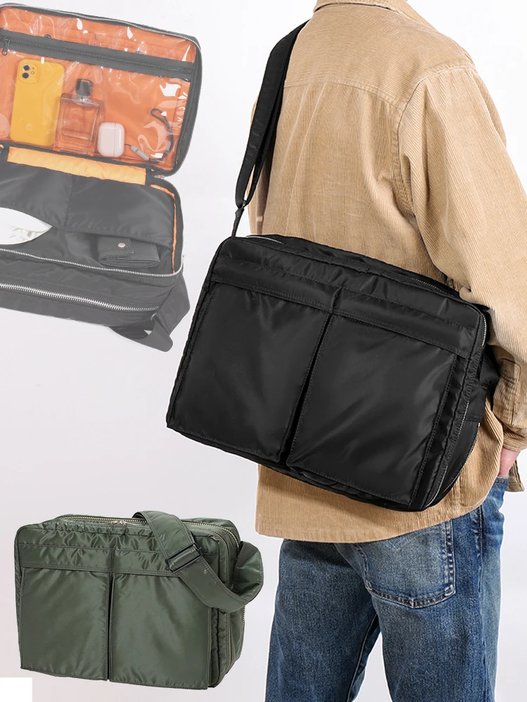 Japan fashion Classic ~ Tanker Oversized Nylon Commuter Office Shoulder Messenger Bag Casual Messenger Bag Computer Bag