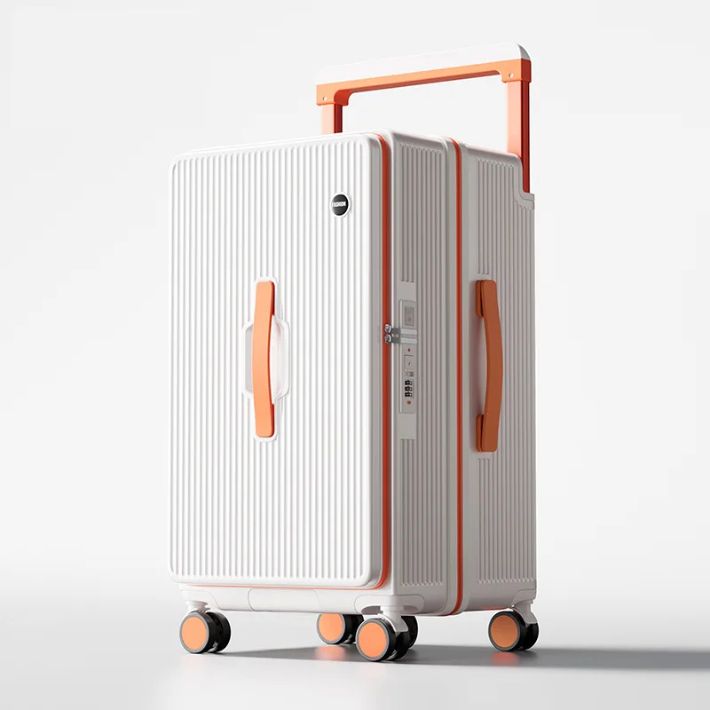 

Large Capacity Luggage Thickened Durable PC Travel Suitcase 1:9 Side Opening Deep Compartment Wide Trolley Case With Wheels