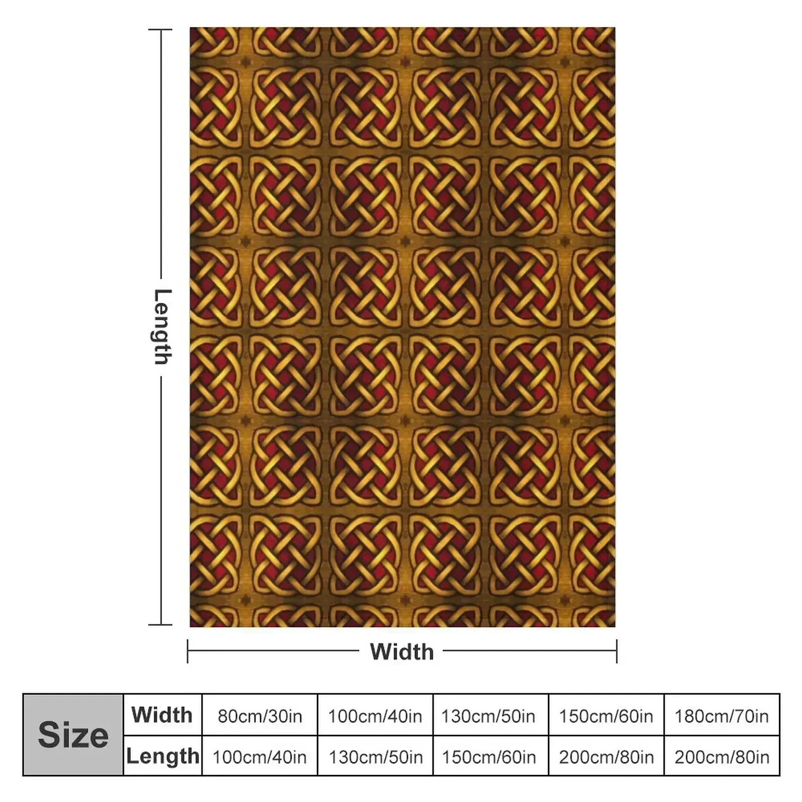 Yellow and Red Celtic Knot Throw Blanket couch cozy soft plush fuzzy picnic outdoor blanket