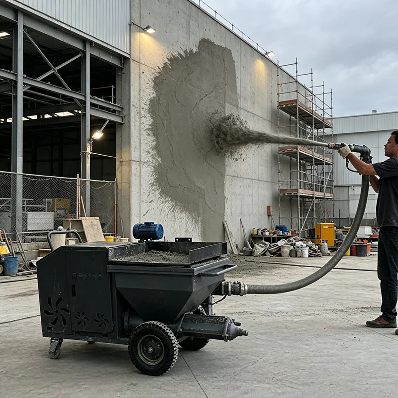 Diesel Automatic Plaster Spraying Machine Easy Operation Mortar Cement Stucco Render Spray Equipment