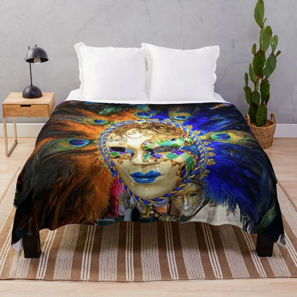 

Venetian Carnival Mask Throw Blanket Winter beds Hairy Bed covers Blankets For Sofas Blankets