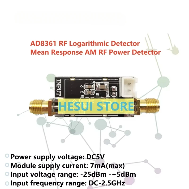 AD8361 module average response amplitude modulation RF power detector low frequency to 2.5GHz power meter