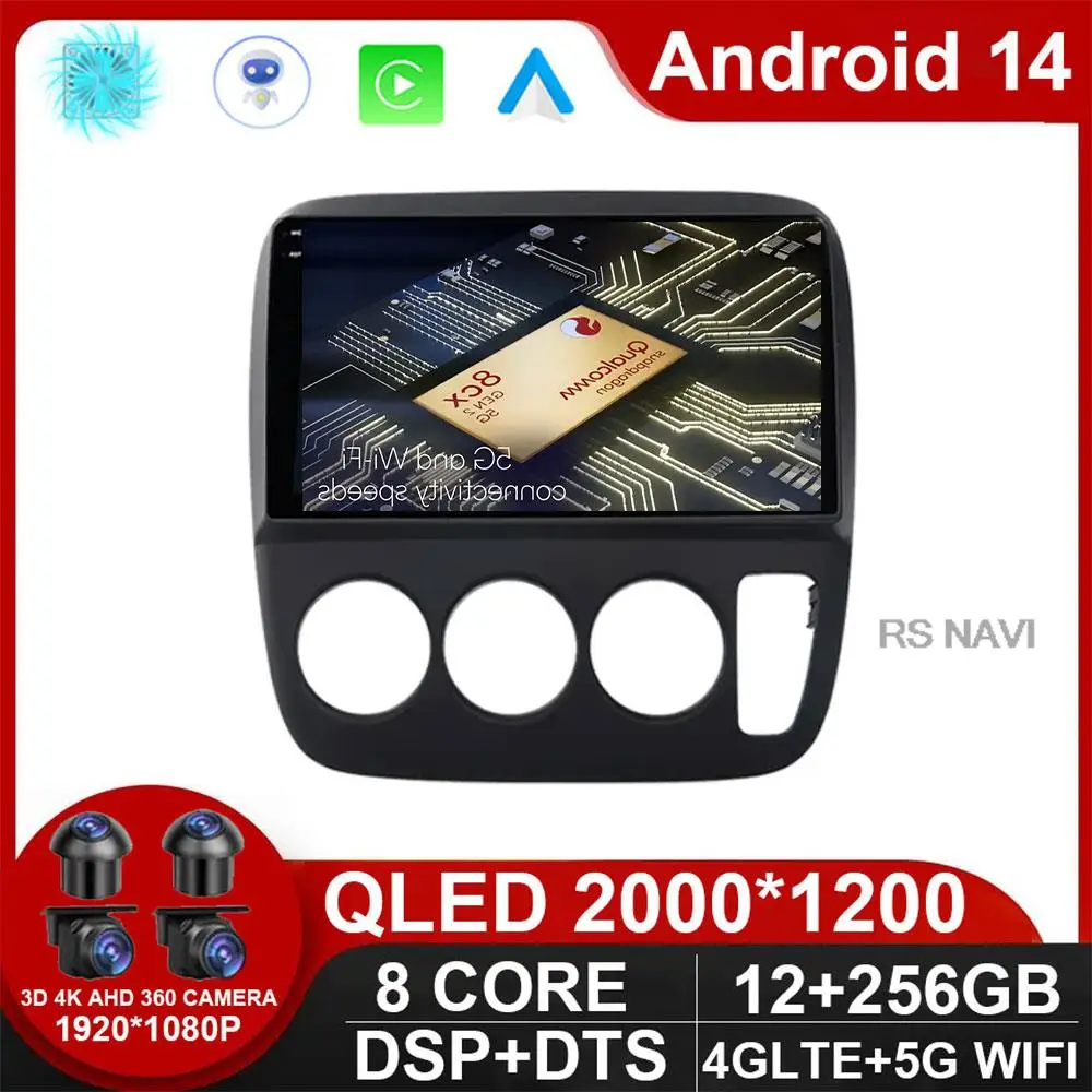 

Android 14 Carplay Auto WlFl + 4G для Honda CRV CR-V 3 1997-2001, автомобильное радио, мультимедийный видеоплеер, навигация GPS DSP BT