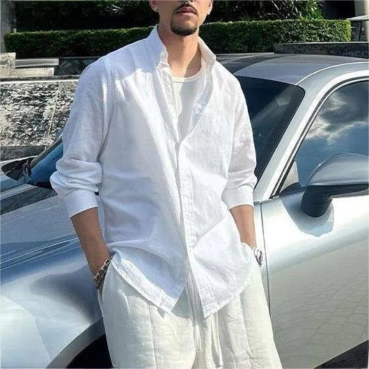 

Хаки, льняной хлопок, мужской летний легкий костюм для взрослых, высококачественный костюм в американском стиле ретро, модный городской туризм