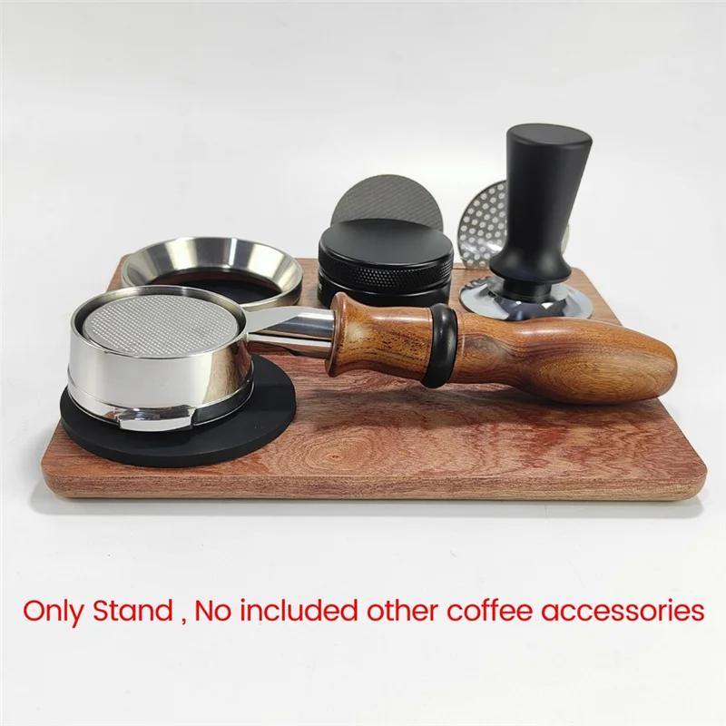 

AF93-Coffee Machine Handle Matching Utensil Storage Bracket Coffee Wooden Support Base Holder Distributor Mat Barista Tools